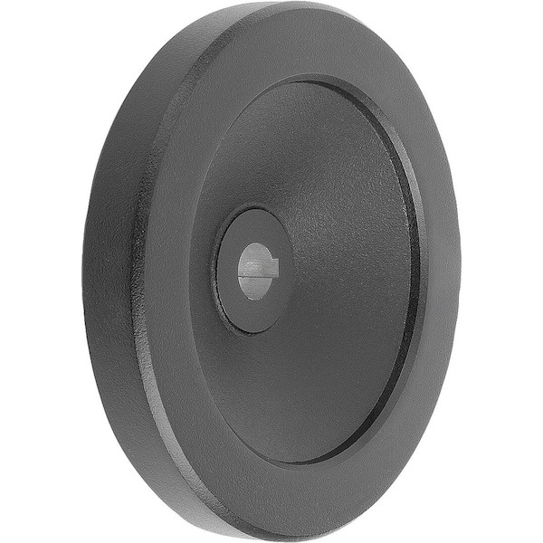 Disc Handwheel D1=250 Reamed Hole W Slot D2=22H7, B3=6, T=24, 8 Aluminum, Black Powder, Wout Grip
